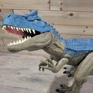 Blue and Tan Dinosaur Reptile Toy